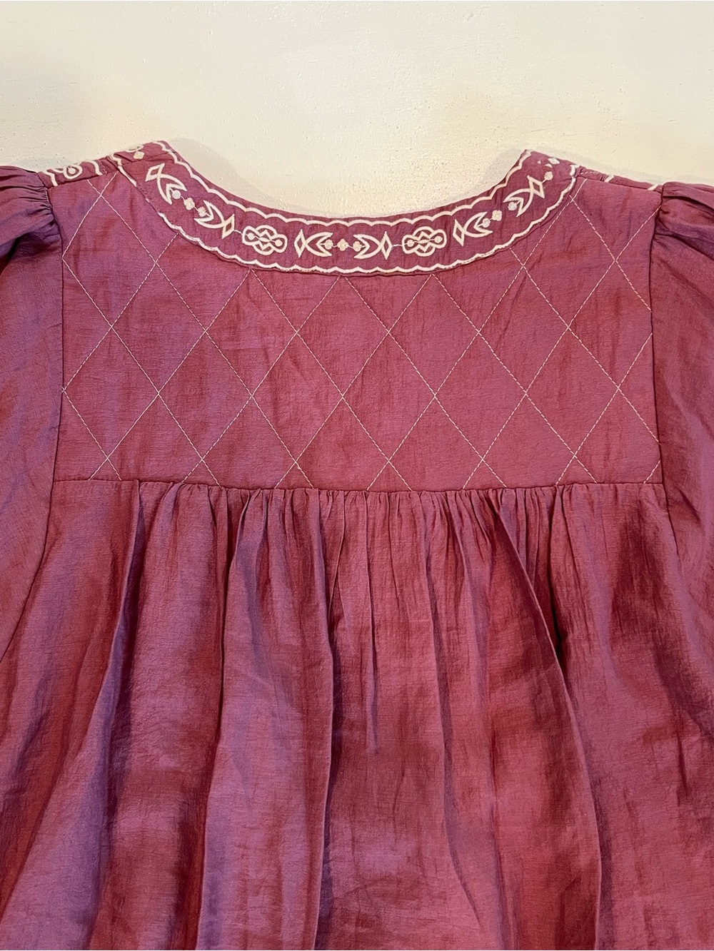 vestique Mauve Embroidered Boho Peasant Blouse - Picture 8 of 10